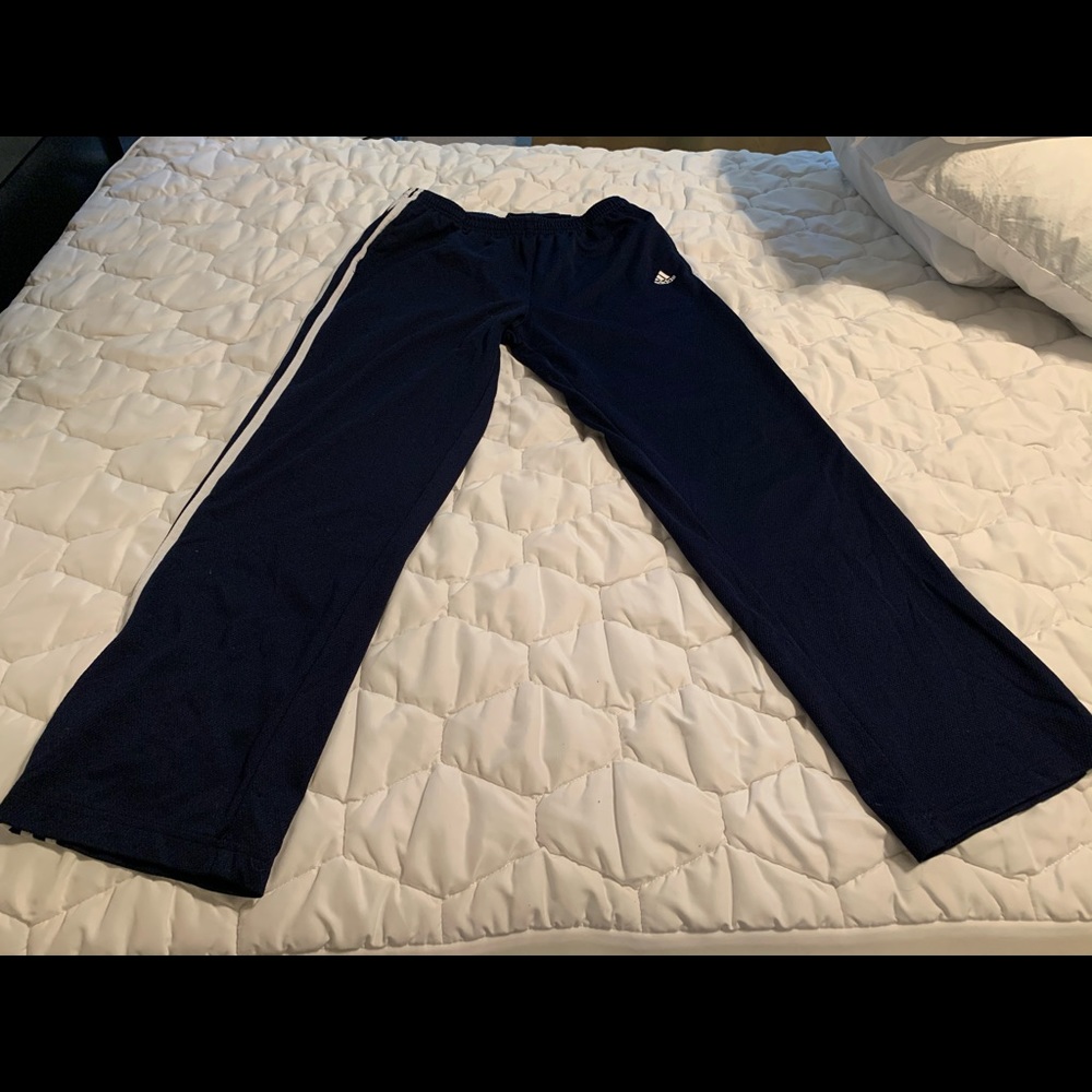 Adidas Navy Three Stripe Jogger Pants - Picture 2 of 4